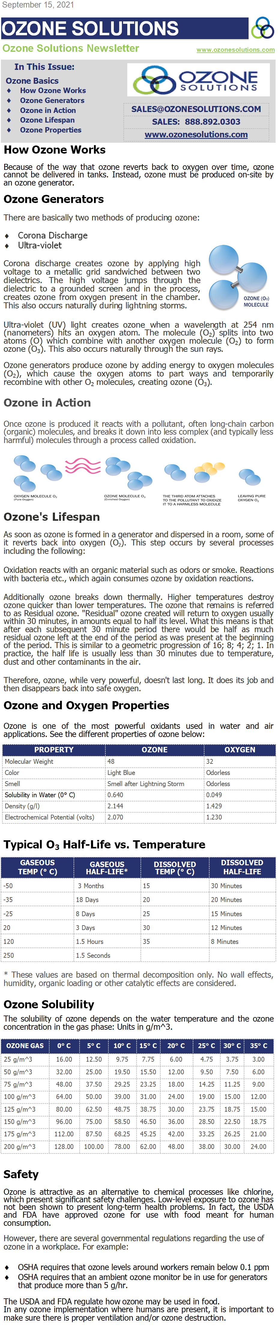 Ozone & Ozone Properties